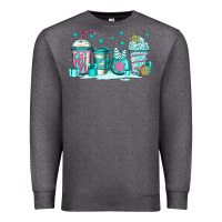 Charcoal Heather winter Christmas tree cakes coffee Premium Sweatshirt - Jasminsmagicworld