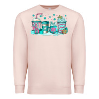 Pale Pink winter Christmas tree cakes coffee Premium Sweatshirt - Jasminsmagicworld