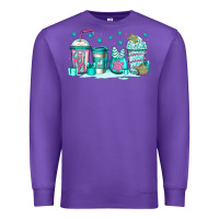 Purple winter Christmas tree cakes coffee Premium Sweatshirt - Jasminsmagicworld