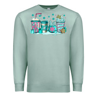 Seafoam winter Christmas tree cakes coffee Premium Sweatshirt - Jasminsmagicworld