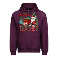 Mauve Wine Santa's Favorite Teacher Urban Hoodie - BundleAndBundleShop