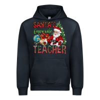 Navy Santa's Favorite Teacher Urban Hoodie - BundleAndBundleShop