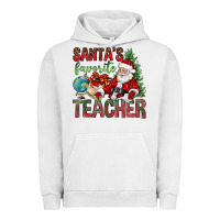 Pigment Lunar Rock Santa's Favorite Teacher Urban Hoodie - BundleAndBundleShop
