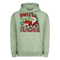 Pigment Oil Green Santa's Favorite Teacher Urban Hoodie - BundleAndBundleShop
