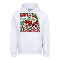 White Santa's Favorite Teacher Urban Hoodie - BundleAndBundleShop