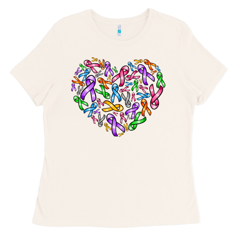 Cancer Ribbon Heart Ladies Tee by AdoDesignShop | Teevron
