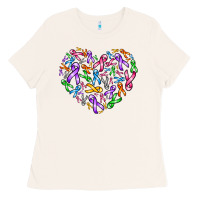 Bone cancer ribbon heart Ladies Tee - AdoDesignShop