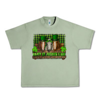 Oil Green happy st. patrick's day horses with leprechaun hat and bandana Urban Heavy Tee - RanaPortraitStore
