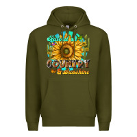 Army Green raised on country  sunshine Premium Hoodie - NancyCooperArtShop