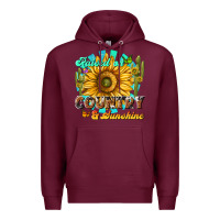 Burgundy raised on country  sunshine Premium Hoodie - NancyCooperArtShop