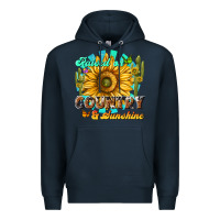 Navy raised on country  sunshine Premium Hoodie - NancyCooperArtShop