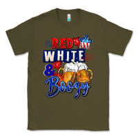 Army Green Red white and boozy 4th of july Classic Tee - CowGirlArtShop