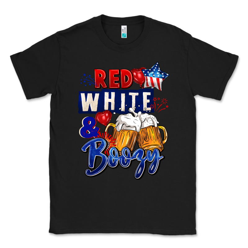 Red White And Boozy 4th Of July Classic Tee by CowGirlArtShop | Teevron
