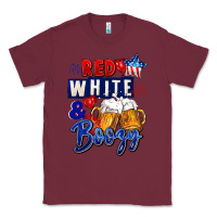 Burgundy Red white and boozy 4th of july Classic Tee - CowGirlArtShop