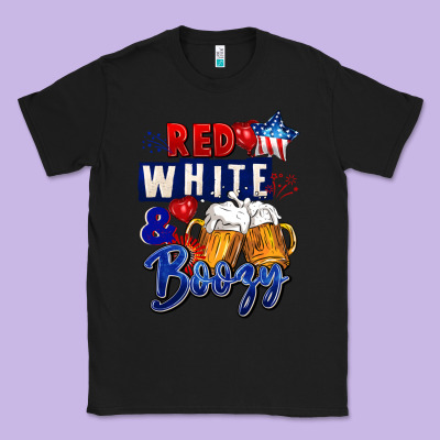Red White And Boozy 4th Of July Classic Tee Designed By Cowgirlartshop