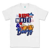 White Red white and boozy 4th of july Classic Tee - CowGirlArtShop