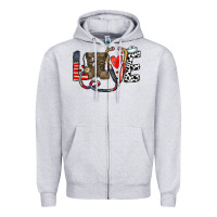 Heather Grey america nurse Zipper Hoodie - CowhideDigitalArt