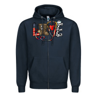 Navy america nurse Zipper Hoodie - CowhideDigitalArt