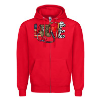 Red america nurse Zipper Hoodie - CowhideDigitalArt