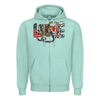 Seafoam america nurse Zipper Hoodie - CowhideDigitalArt