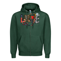 Sports Green america nurse Zipper Hoodie - CowhideDigitalArt