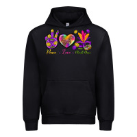 Black Peace Love Mardi Gras Urban Hoodie - BundleAndBundleShop