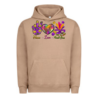 Pigment Burro Peace Love Mardi Gras Urban Hoodie - BundleAndBundleShop