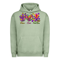 Pigment Oil Green Peace Love Mardi Gras Urban Hoodie - BundleAndBundleShop