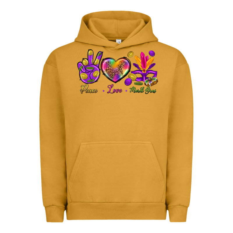 Peace Love Mardi Gras Urban Hoodie by BundleAndBundleShop | Teevron
