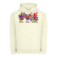 Pigment Pistachio Peace Love Mardi Gras Urban Hoodie - BundleAndBundleShop