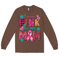 Chestnut I Wear Pink For My Mom with Butterfly Long Sleeve Tee - texasbilliewilder