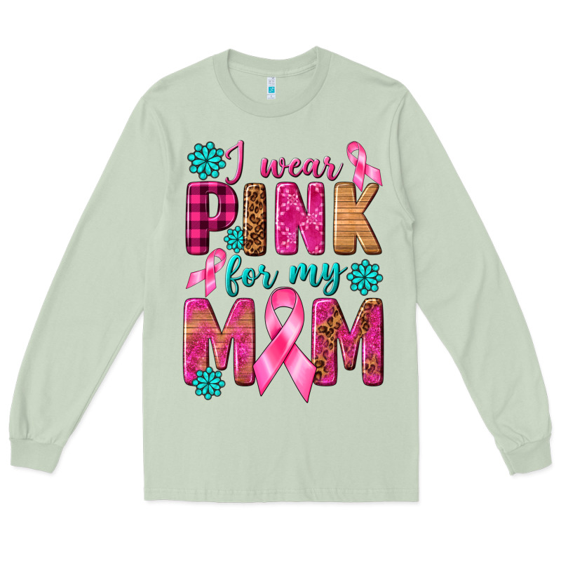 I Wear Pink For My Mom With Butterfly Long Sleeve Tee by texasbilliewilder | Teevron