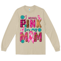 Mushroom I Wear Pink For My Mom with Butterfly Long Sleeve Tee - texasbilliewilder