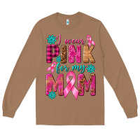 Toasted Coconut I Wear Pink For My Mom with Butterfly Long Sleeve Tee - texasbilliewilder