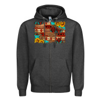 Charcoal Heather aztec and leopard background Zipper Hoodie - HRA Design Shop