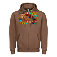 Chestnut aztec and leopard background Zipper Hoodie - HRA Design Shop