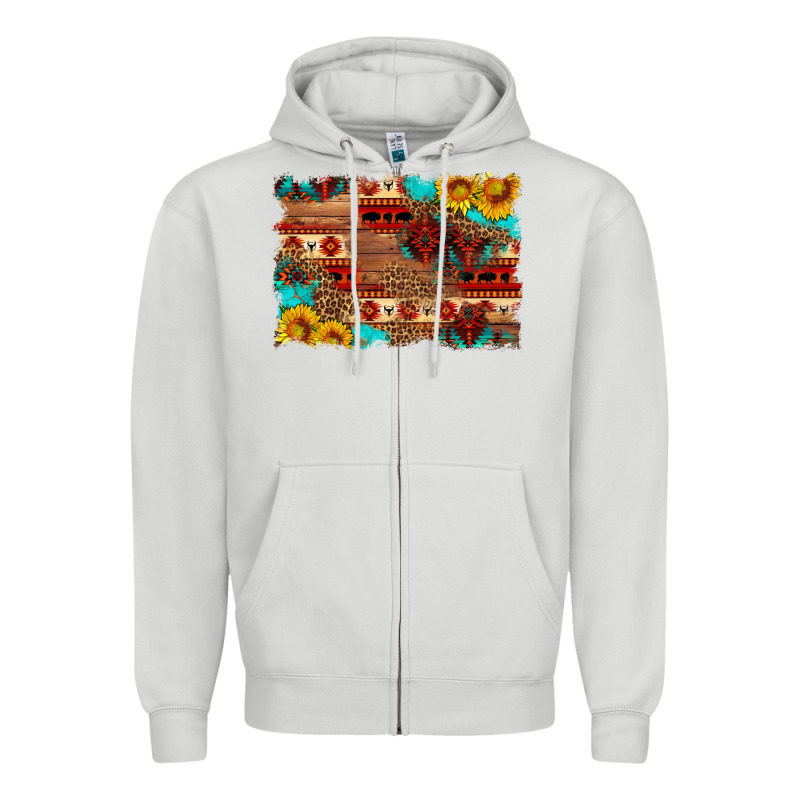 Aztec And Leopard Background Zipper Hoodie by HRA Design Shop | Teevron