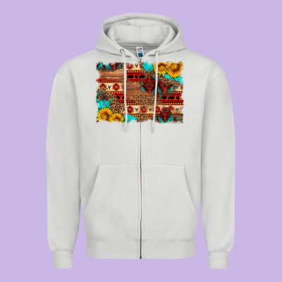 Aztec And Leopard Background Zipper Hoodie Designed By Hra Design Shop