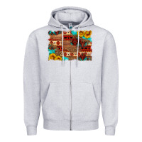 Heather Grey aztec and leopard background Zipper Hoodie - HRA Design Shop