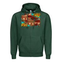 Sports Green aztec and leopard background Zipper Hoodie - HRA Design Shop
