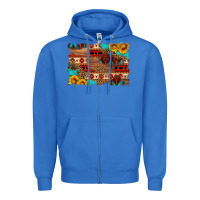 True Royal aztec and leopard background Zipper Hoodie - HRA Design Shop