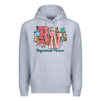 Heather Grey rn registered nurse western Premium Hoodie - NancyCooperArtShop