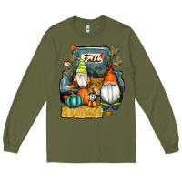 Army Green farm truck autumn gnomes Long Sleeve Tee - RanaPortraitStore
