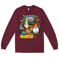 Burgundy farm truck autumn gnomes Long Sleeve Tee - RanaPortraitStore