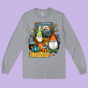 Farm Truck Autumn Gnomes Long Sleeve Tee Designed By Ranaportraitstore