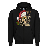 Black festive af christmas skull Zipper Hoodie - FaDigitalArtStudio