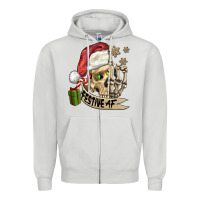 Dove Grey festive af christmas skull Zipper Hoodie - FaDigitalArtStudio