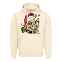 Sandshell festive af christmas skull Zipper Hoodie - FaDigitalArtStudio
