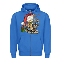 True Royal festive af christmas skull Zipper Hoodie - FaDigitalArtStudio
