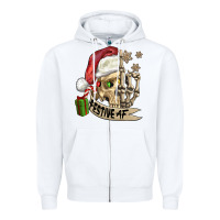 White festive af christmas skull Zipper Hoodie - FaDigitalArtStudio